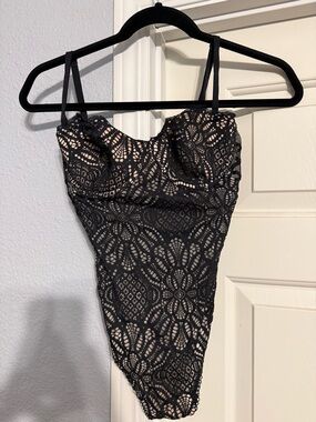 Victoria's Secret Black Lace Bralette with Mesh Insets